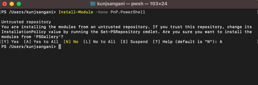 How to run PnP PowerShell in macOS